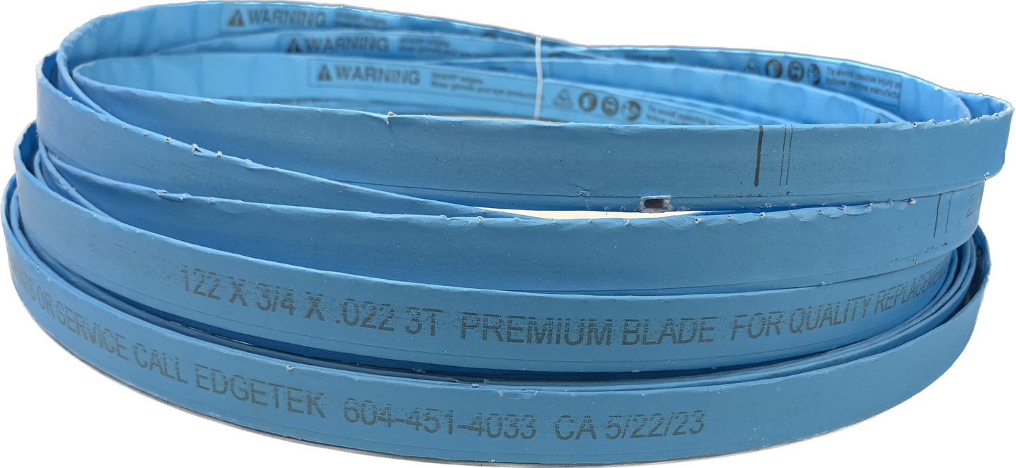 122'' X 3/4'' X 0.022'' X 3T Premium Meat Band Saw Blade - Splitting (Pack of 4) item no: 3122 X 3/4 X 022 3EDG - Edgetek